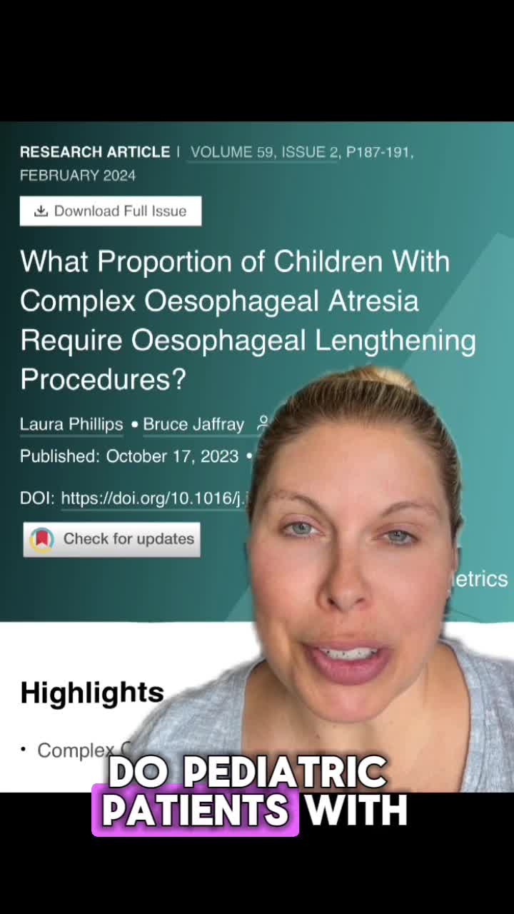 What Proportion of Children With Complex Oesophageal Atresia Require Oesophageal Lengthening Procedures?