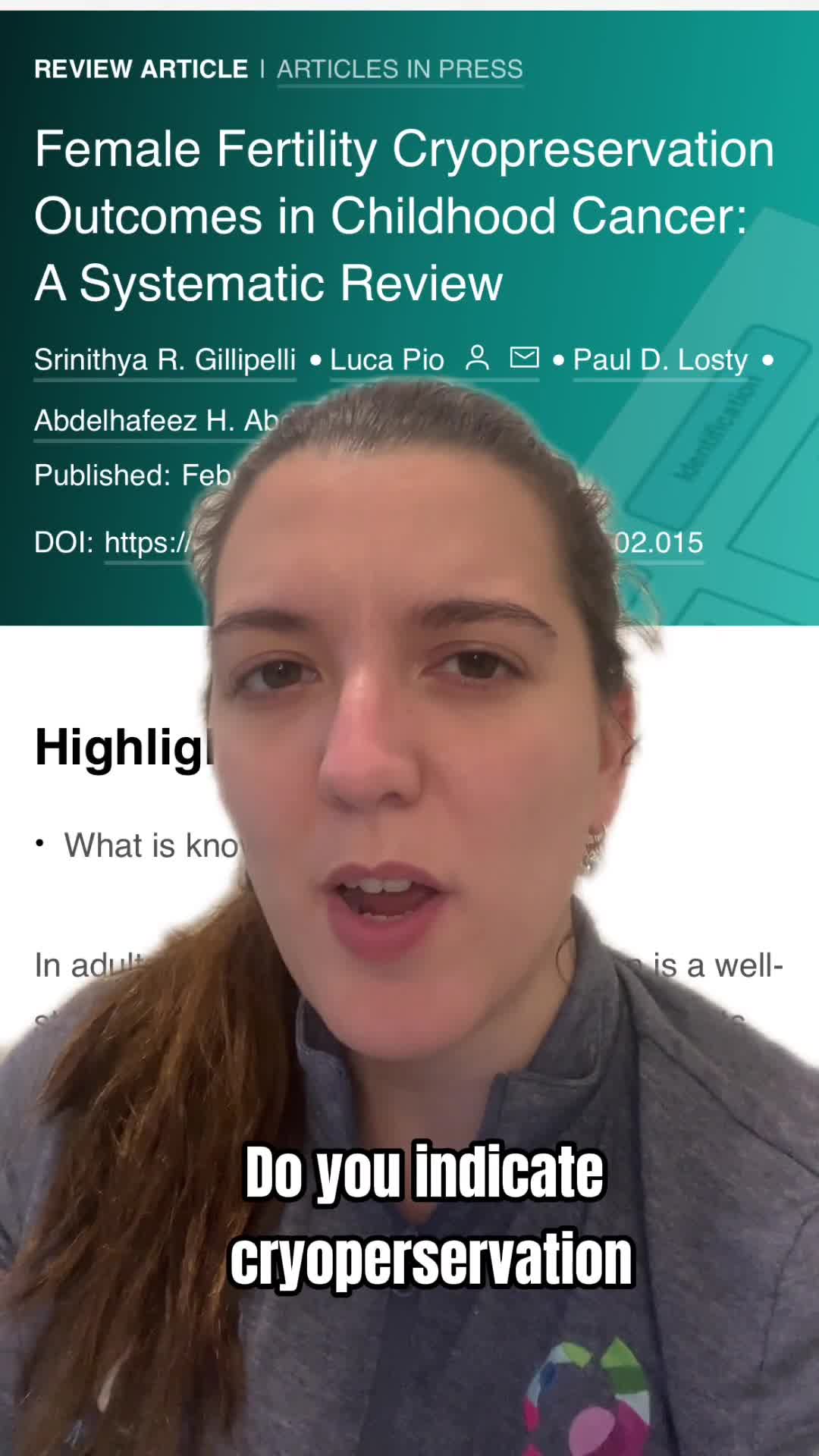 Female Fertility Cryopreservation Outcomes in Childhood Cancer: A Systematic Review