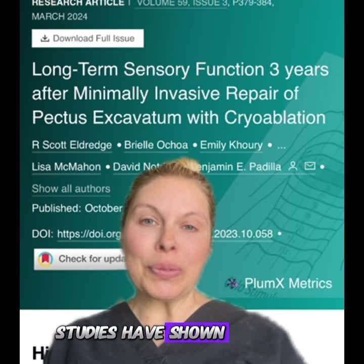 Long-Term Sensory Function 3 years after Minimally Invasive Repair of Pectus Excavatum with Cryoablation