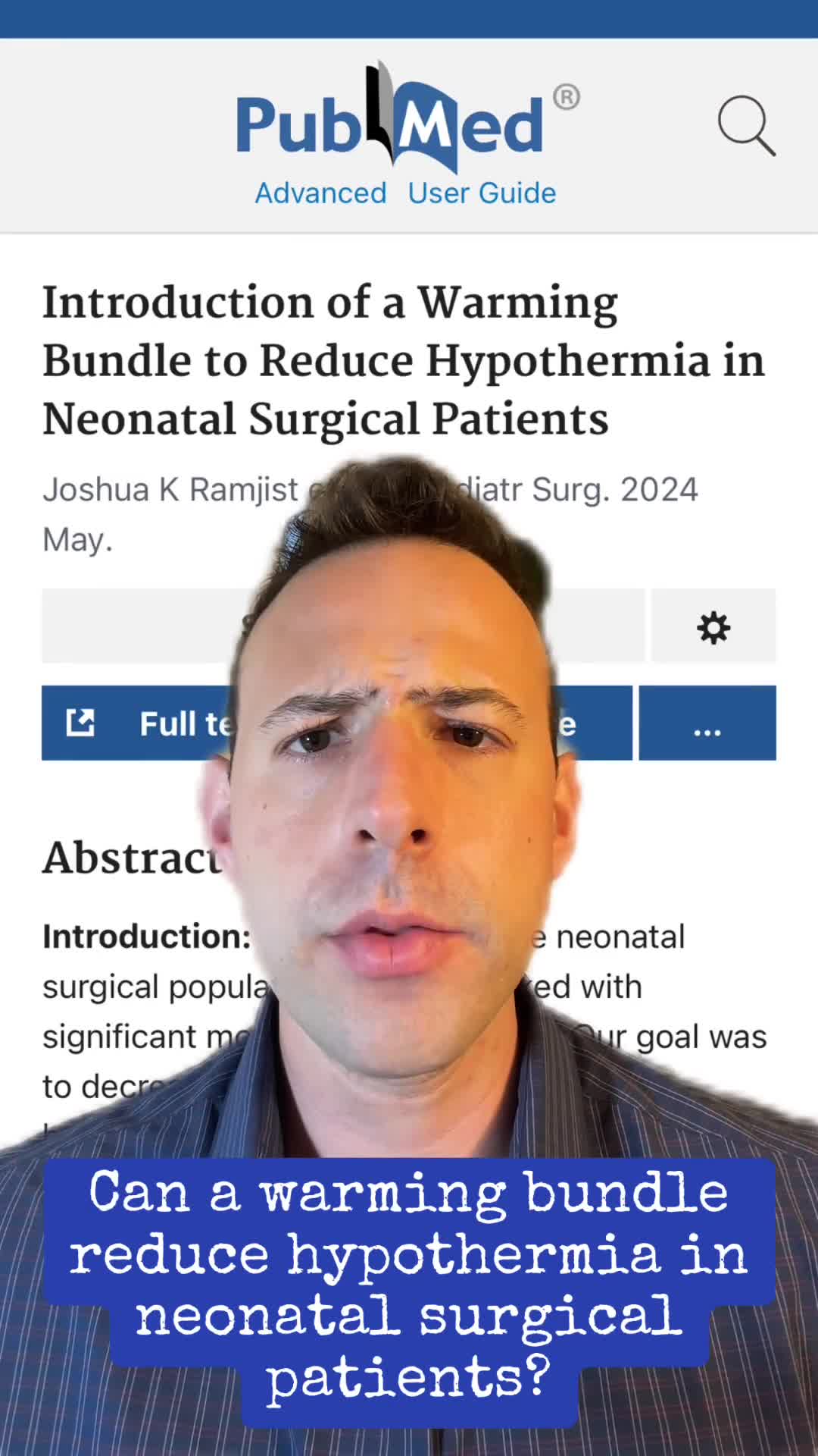 Introduction of a Warming Bundle to Reduce Hypothermia in Neonatal Surgical Patients