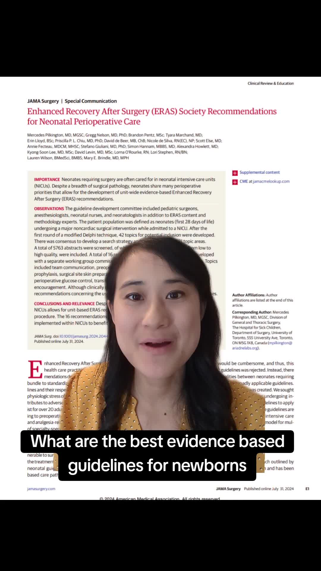 Enhanced Recovery After Surgery (ERAS) Society Recommendations for Neonatal Perioperative Care