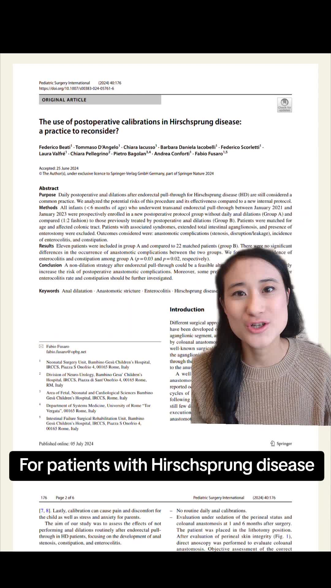 The use of postoperative calibrations in Hirschsprung disease 