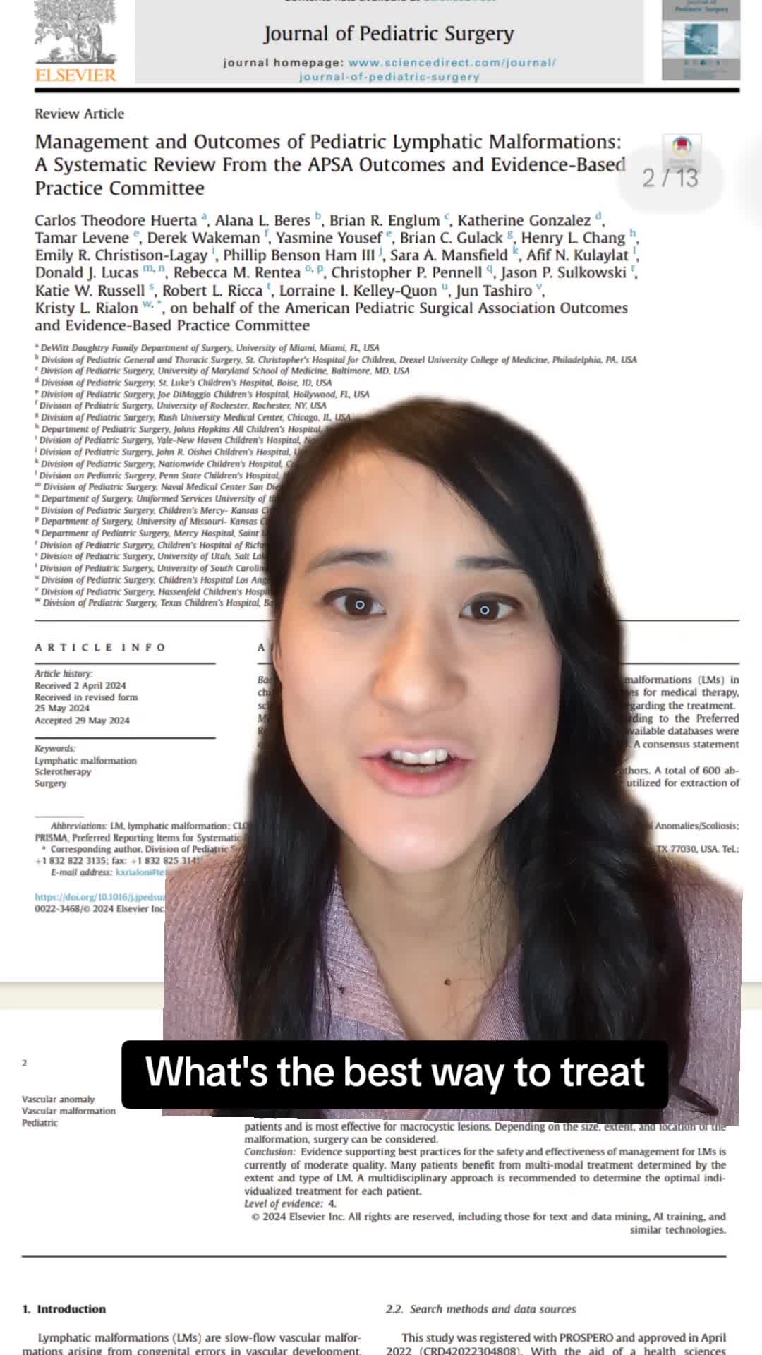 Management and Outcomes of Pediatric Lymphatic Malformations: A Systematic Review From the APSA Outcomes and Evidence-Based Practice Committee