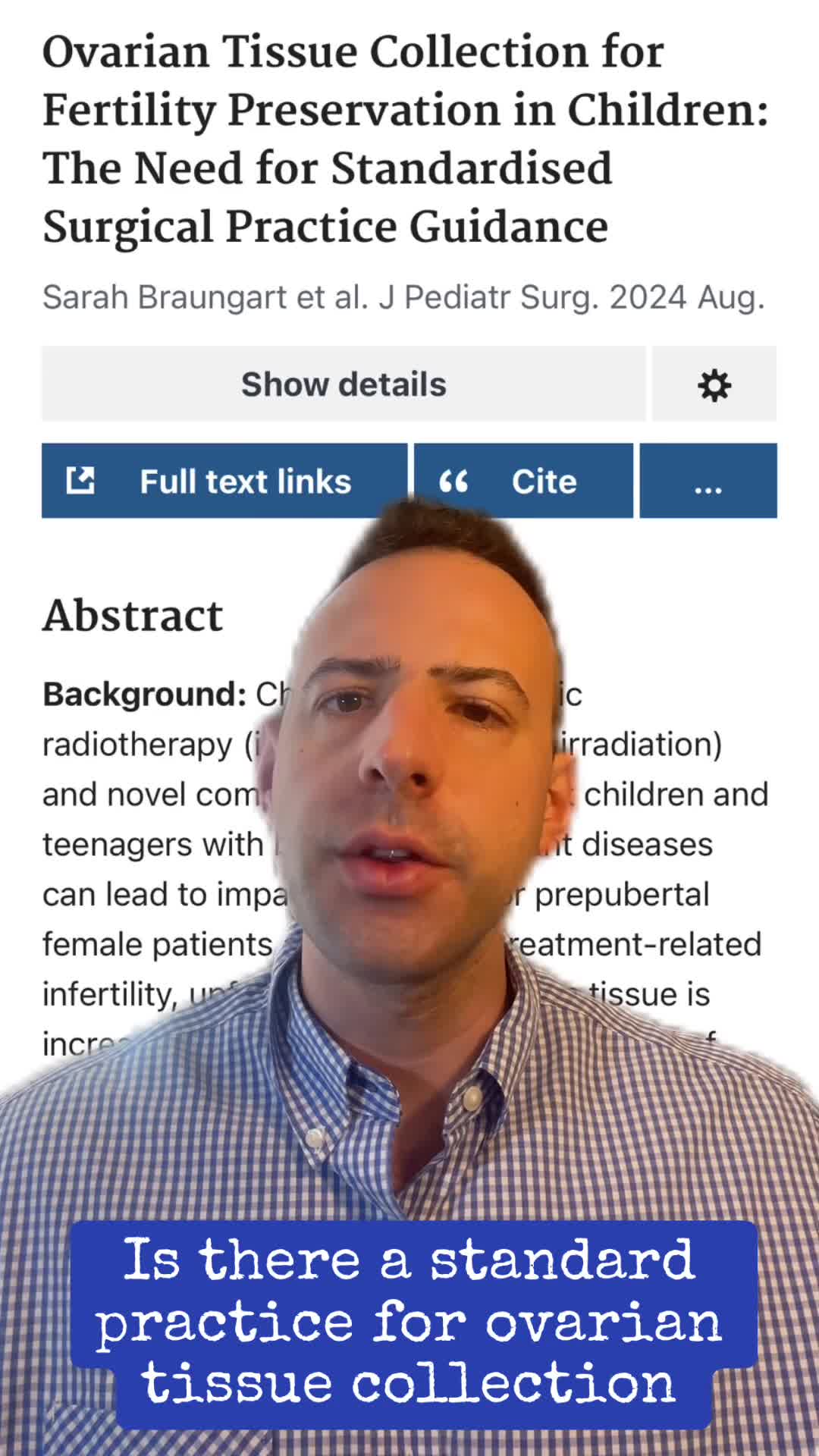 Ovarian Tissue Collection for Fertility Preservation in Children: The Need for Standardised Surgical Practice Guidance