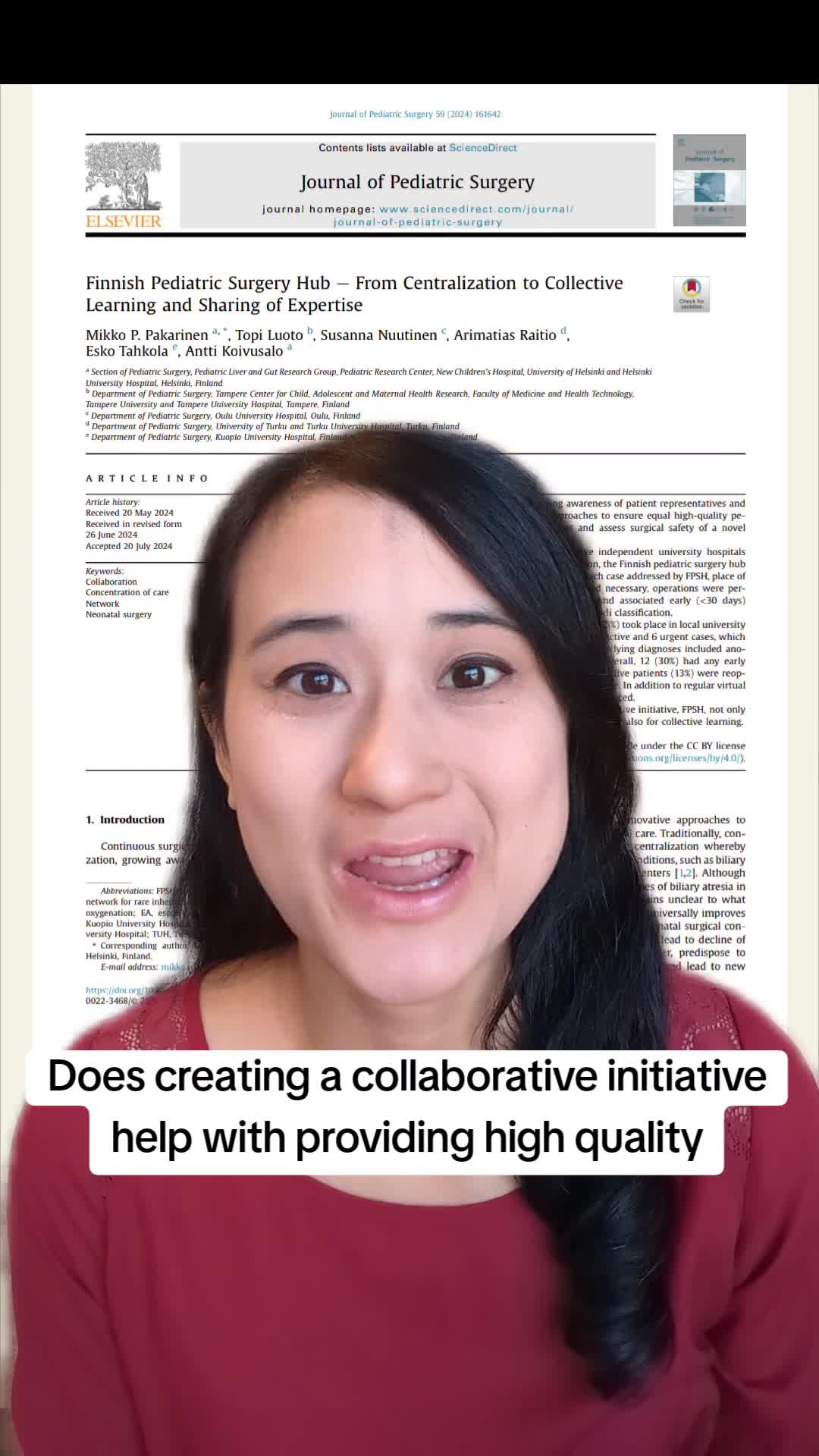 Finnish Pediatric Surgery Hub - From Centralization to Collective Learning and Sharing of Expertise